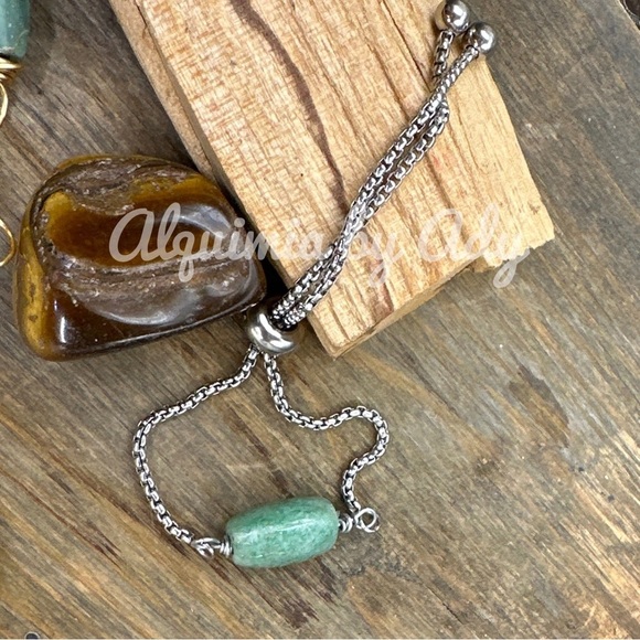 Alquimia Green and Silver Bracelet with Delicate Chain and Stone Accent - Picture 1 of 1